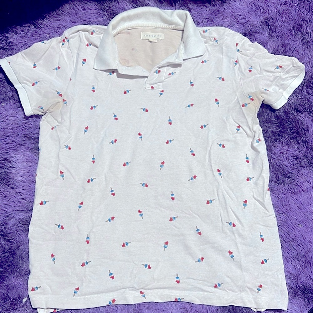 Aeropostale Bomb Pop Size L Collared Short Sleeve
